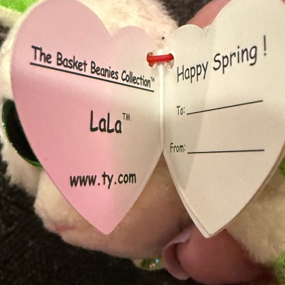 Ty Basket Beanies LaLa Plush with Green Highlights - Picture 3 of 6